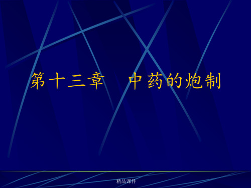 第十三章中药的炮制ppt课件