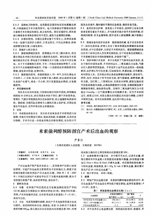 米索前列醇预防剖宫产术后出血的观察