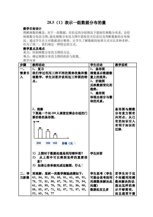 28.5(1)表示一组数据分布的量