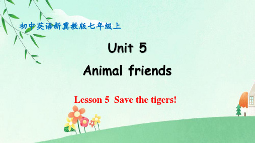 冀教版(2024新版)英语Unit 5 Lesson 5 Save the tigers  七年级上