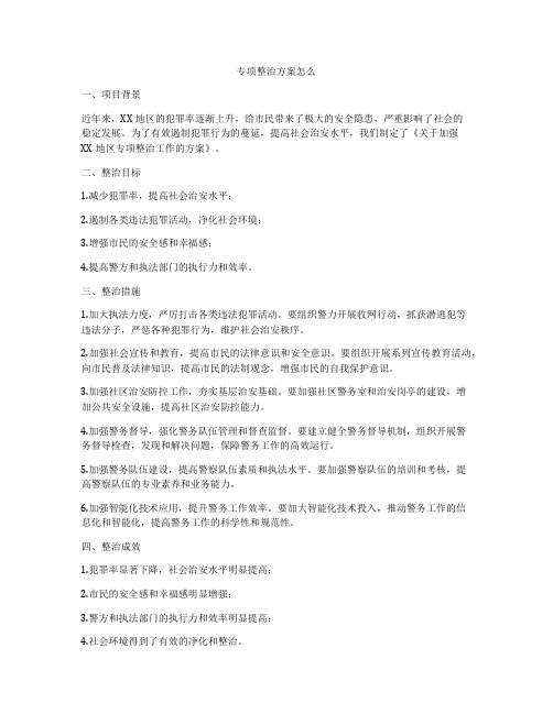 专项整治方案怎么