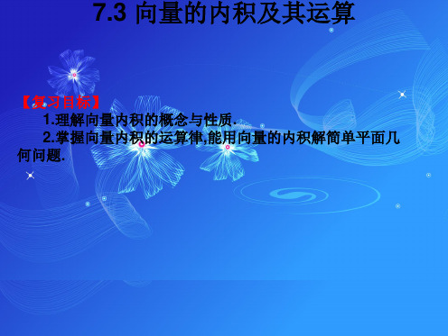 2019年高考数学总复习课件 7.3 向量的内积及其运算