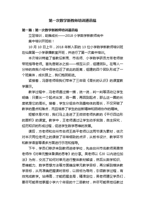 第一次数学新教师培训通讯稿