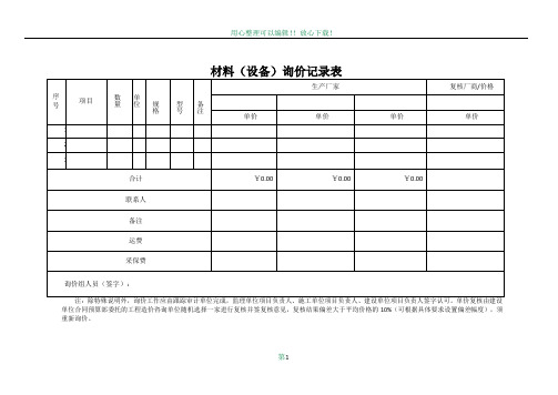 工程材料询价(核价)单