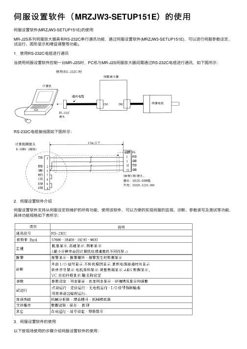 伺服设置软件（MRZJW3-SETUP151E）的使用