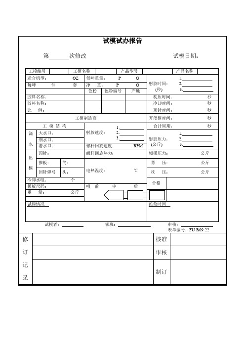 试模试办报告