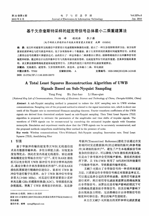 基于欠奈奎斯特采样的超宽带信号总体最小二乘重建算法