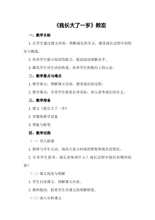 《我长大了一岁》教案