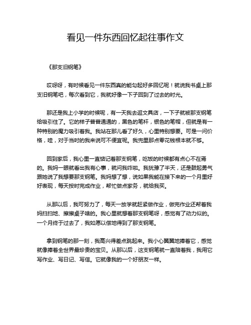 看见一件东西回忆起往事作文