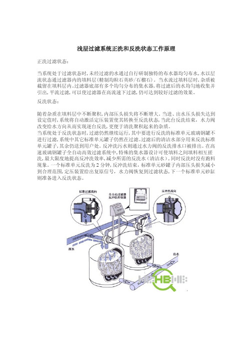 浅层过滤系统正洗和反洗状态工作原理