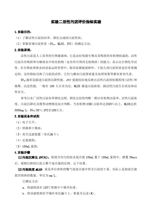 实验活性污泥评价指标实验