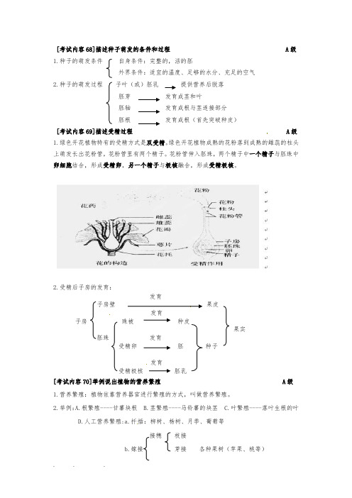 八年级生物(上册)《植物的生殖和发育》知识要点说明