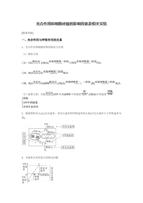 光合作用和细胞呼吸的影响因素及相关实验