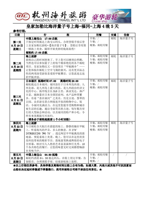 海洋量子号 欢乐韩国游