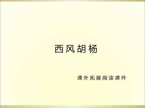 五年级上册语文课外阅读课件-9.西风胡杨  l  语文S版 (共11张PPT)