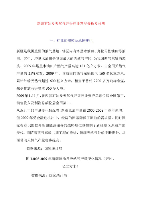 新疆石油及天然气开采行业发展分析及预测