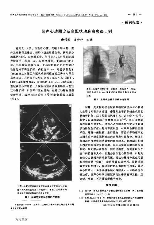 超声心动图诊断左冠状动脉右房瘘1例