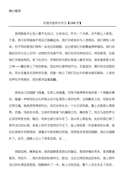 折翅天使 初中作文【1000字】_1