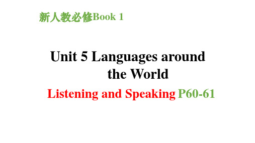 Unit 5 Languages Around the World  Listening