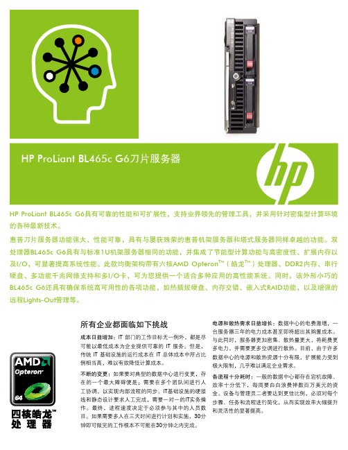 HP ProLiant BL465c G6刀片服务器 说明书