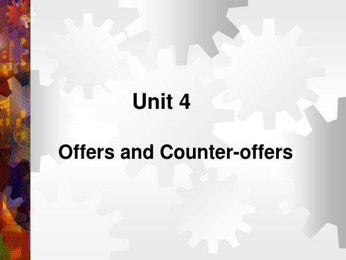 Unit 4 Offers and Counter-offers