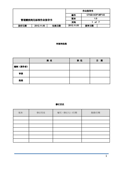 管道酸洗钝化标准作业指导书1