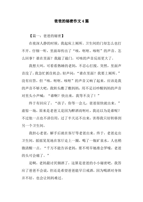 爸爸的秘密作文4篇