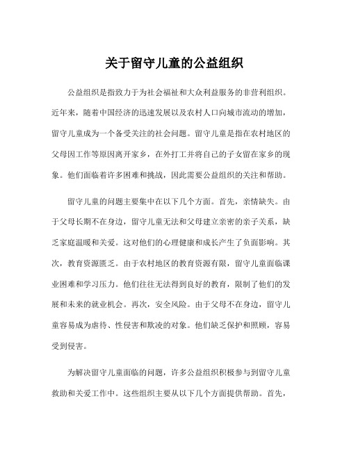 关于留守儿童的公益组织