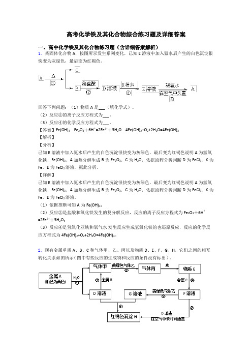 高考化学铁及其化合物综合练习题及详细答案