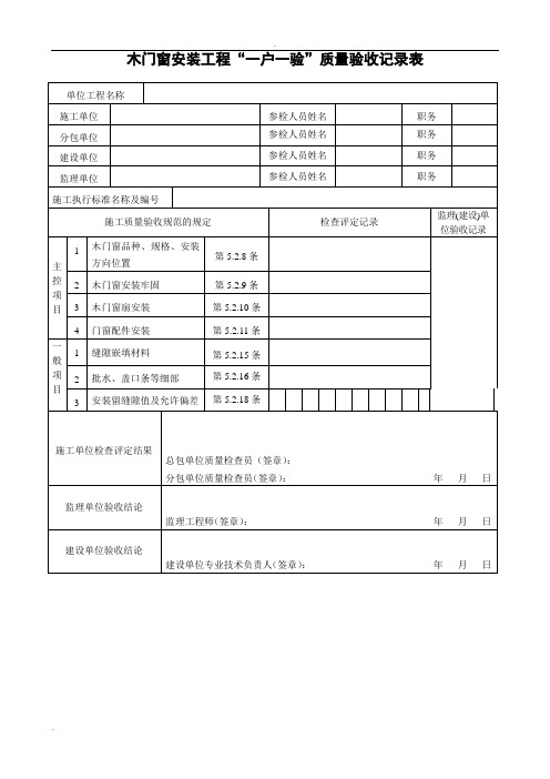 木门窗安装工程