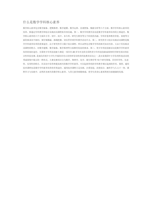 什么是数学学科核心素养