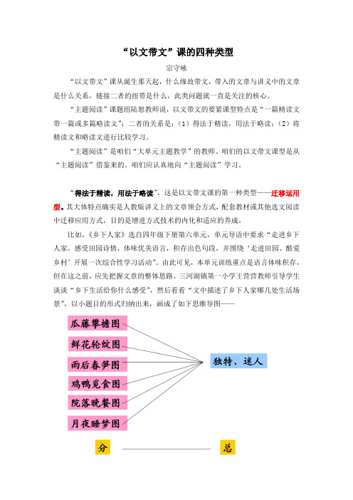 以文带文课的四种类型