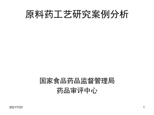 原料药工艺研究案例分析PPT课件