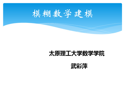 武彩萍模糊数学建模讲义 2015