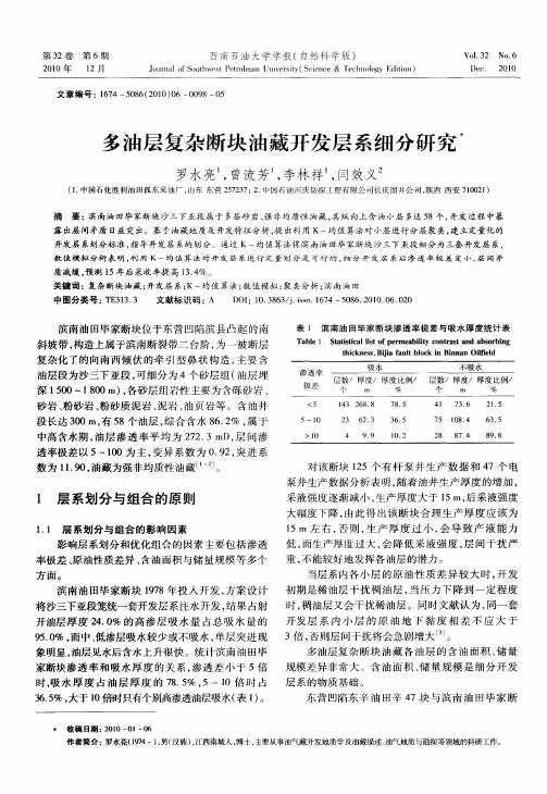 多油层复杂断块油藏开发层系细分研究