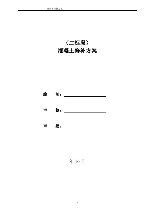 020混凝土修补方案方案(1)