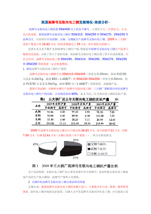 我国高牌号无取向电工钢发展情况