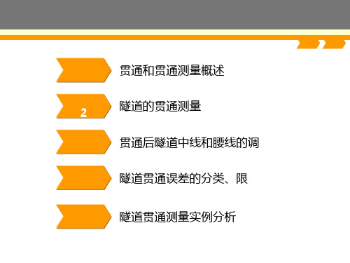 隧道工程测量学习资料-贯通和贯通测量