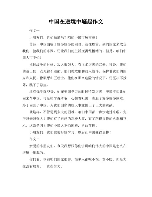 中国在逆境中崛起作文