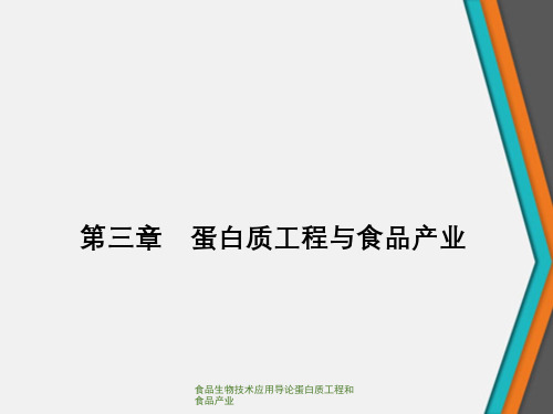 食品生物技术应用导论蛋白质工程和食品产业