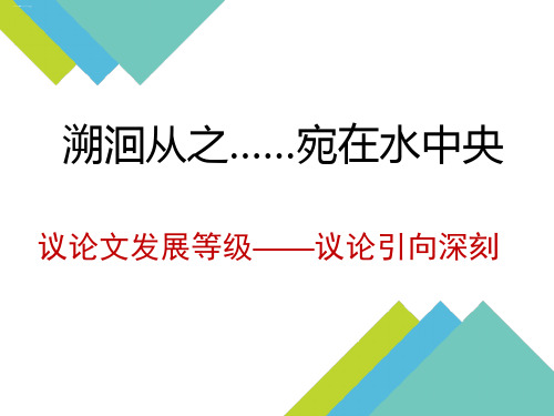 向思想更深处漫溯——高考议论文发展等级之深刻ppt课件