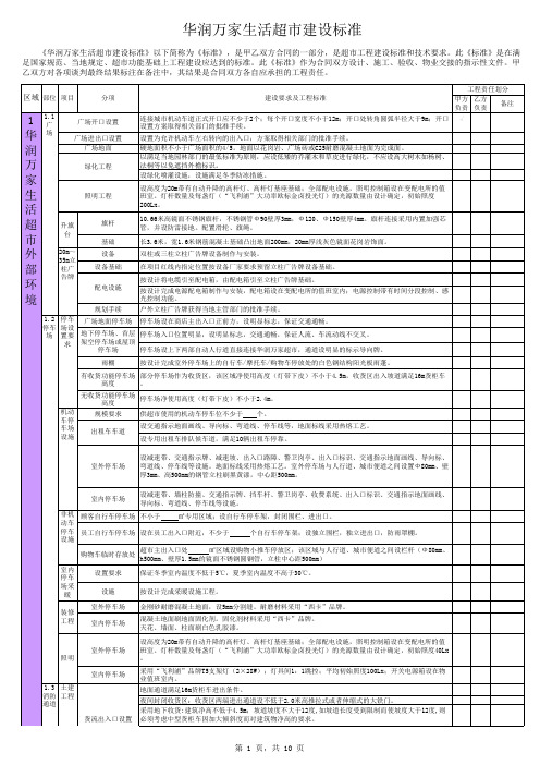 华润万家生活超市建设标准(原版)