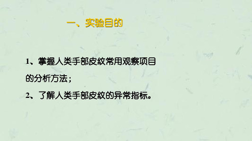 实验三人类皮纹的观察分析课件