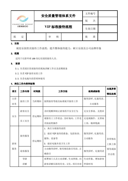 VIP接待操作手册