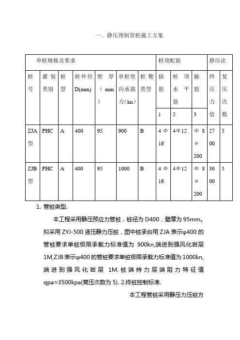 静压预制管桩施工方案