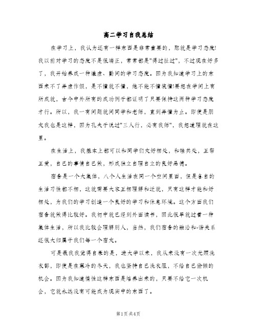 高二学习自我总结（2篇）