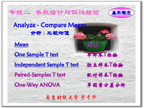 05参数估计与假设检验_SPSS