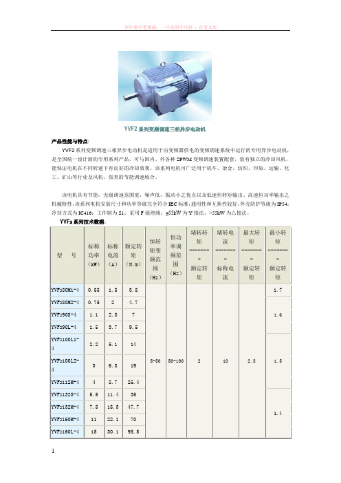 yvf2系列变频调速三相异步电动机