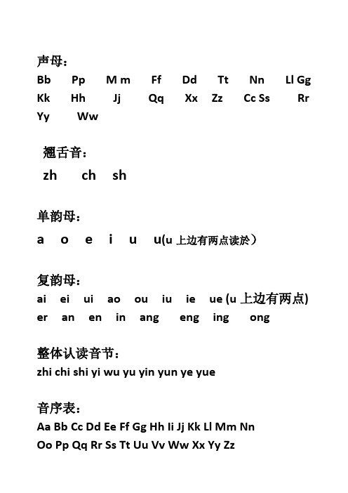 小学生入门汉语拼音