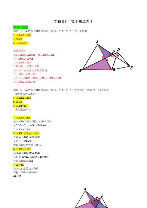 专题01 手拉手模型大全(解析版)